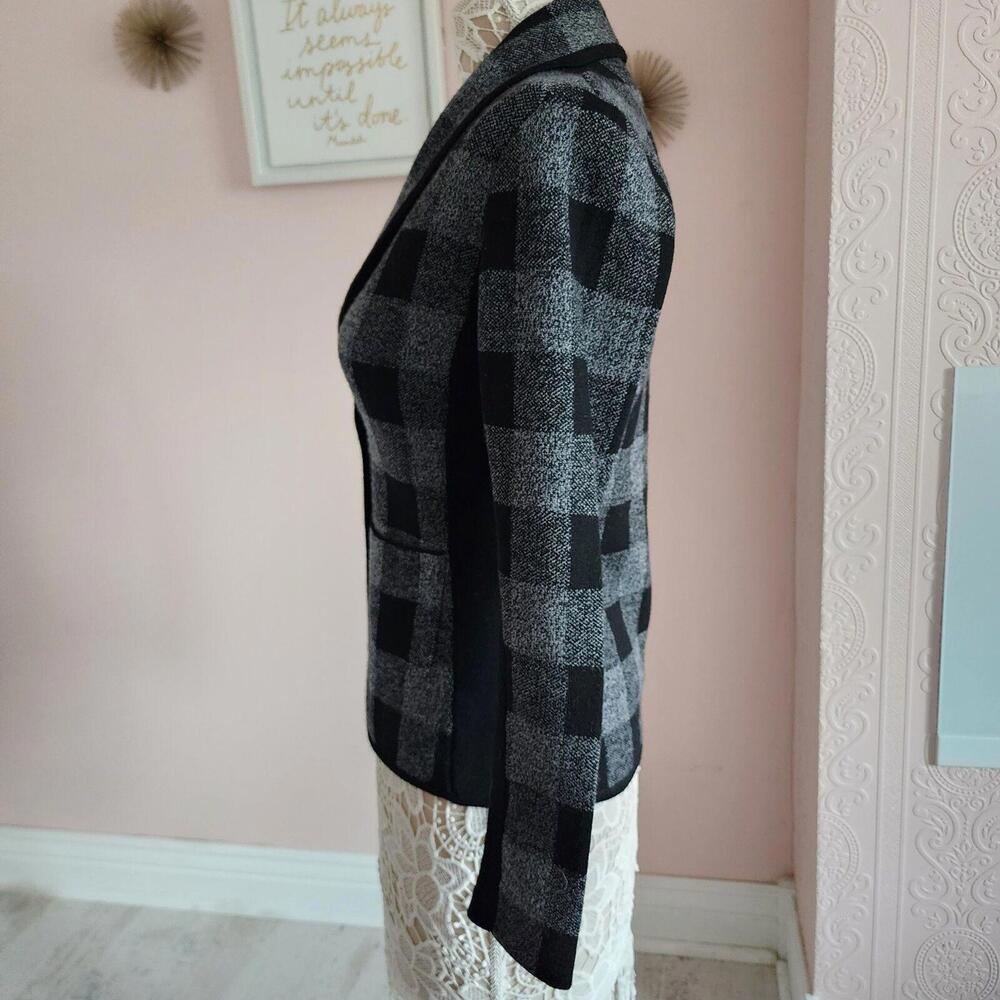 LKNW Margaret O'leary black white gray cardigan sweater Small - Picture 3 of 9